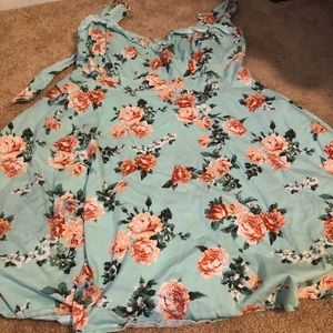 Floral vintage inspired halter dress